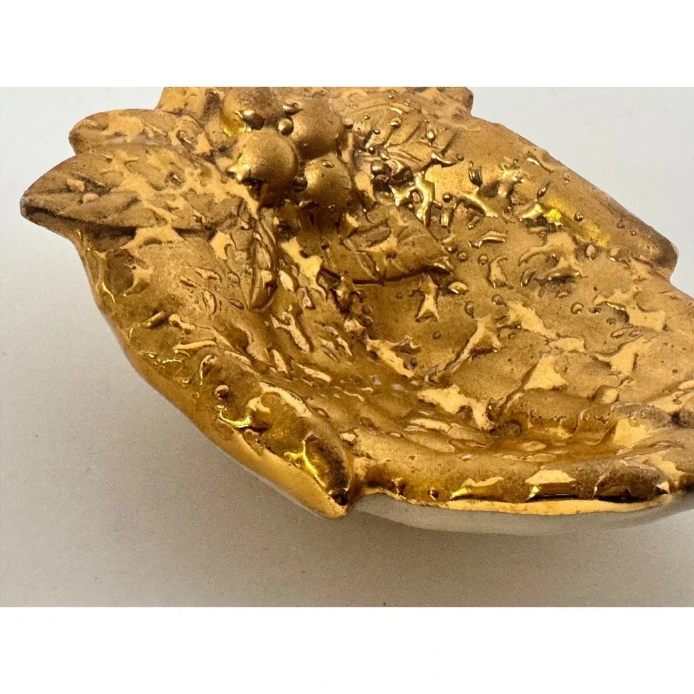 Vintage Weeping 22K Gold Hand Trinket Dish Catchall Mid‎ Century Decor
